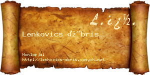 Lenkovics Ábris névjegykártya